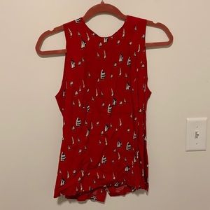 Liz Claiborne High Neck Sailboat Blouse